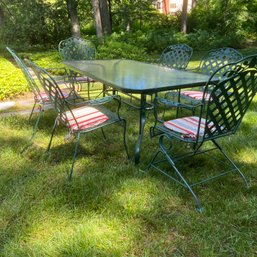 Outdoor Table With 6 Metal Chairs