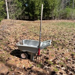 Plastic Lawn Cart And Pitchfork