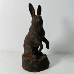 Vintage Cast Iron Rabbit Figure (garage Center)
