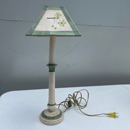 Vintage Lamp With Floral Painted Shade (TD LOC 10)