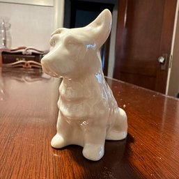 Adorable Vintage Belleek Porcelain Dog (Up DR)