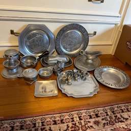 Large Lot Of Vintage Pewter Pieces (Up DR)