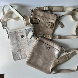 Trio Of Metalic COACH Crossbody Bags