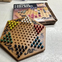 Vintage Wooden Chinese Checkers Game (basement Table)