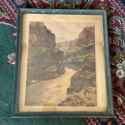 Vintage Framed Art, Colorado River, By K.B. - See Description (LR)