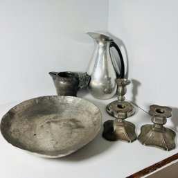 Vintage Pewter And Other Metal Pieces (garage Center)