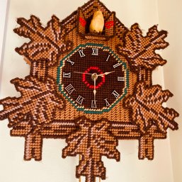 Cute Cross Stitch Cuckoo Clock With 'pinecone' Weights (Porch)