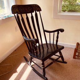 Solid Wood Tole Painted Rocking Chair - Wear Noted (Porch)