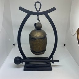 Tibetan Metal Temple Gong With Stand & Striker (S17)