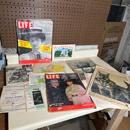 Vintage Ephemera Lot Including Life Magazine, American Weekly, And More (Bsmt)