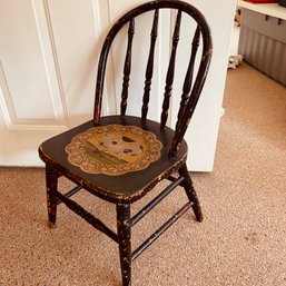 Adorable Children's Painted Wooden Chair - Wear Noted (Porch)