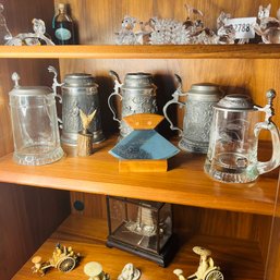 Assortment Of Vintage And Pewter Steins Plus Other Items (Living Room)