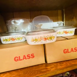 3 Small Corningware 1 Quart Covered Casserole Dishes Like New! (BSMT)