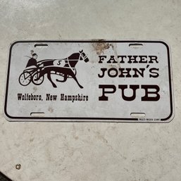 Vintage Father John's Pub License Plate (KM)