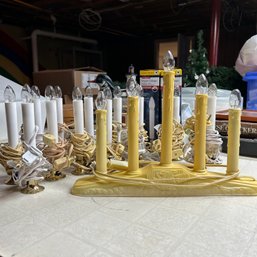 Mixed Lot Of Vintage Christmas Candles, Window Candles, Plug In (Basement Table)