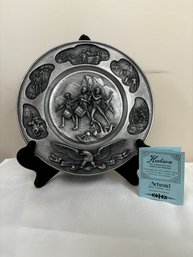 Silver Plated Patriotic Decorative Plate With Black Plate Stand(DR)