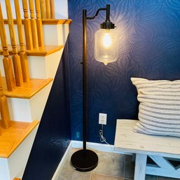 Industrial Style Metal And Glass Floor Lamp With Edison Bulb (Entry)