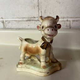 Vintage Ceramic Cow Planter (BSMT)