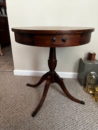 Lovely Vintage Style Round Side Table With One Drawer (DR)