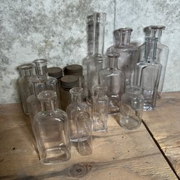 Assortment Of Vintage Clear Glass Bottles (Bsmt)