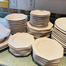 Large Set Of Mostly Ironstone & Nikko White Dishes, Cups, Saucers, Serving Dishes & More (DR)