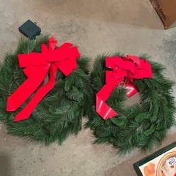 Pair Of Wreaths With Battery Operated Lights (Zone 3)