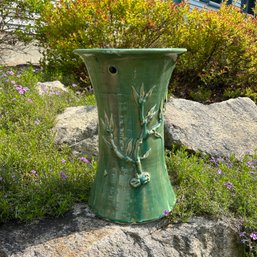 Green Ceramic Pedestal Plant Stand