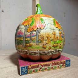 Heartwood Creek By Jim Shore 'Count Your Blessings' Large Pumpkin Statue (Bsmt 2)