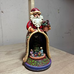 Jim Shore 'Christmas Spirit Lives Within' Santa W/ Kids Lighted Revolving Musical Figurine (Bsmt 2)