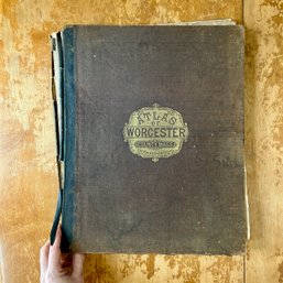 Antique ATLAS Of WORCESTER COUNTY, MASS By FW Beers Co ~17' Atlas With Fold Out Map~ SEE NOTES