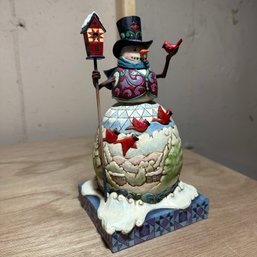 Jim Shore 'Winter On The Wing' Large Snowman Figurine With Cardinals (Bsmt 2)