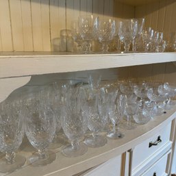 Large Lot Of Assorted Crystal Glasses, Goblets, & More (Up DR)