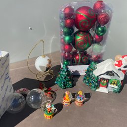 Mixed Lot Of Christmas Decorations Inclu. Ceramic Trees, Winnie The Pooh & Normal Rockwell Ornaments (MB) MB2