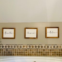 Set Of Three Decorative Wooden Bathroom Plaques (Master Bathroom)