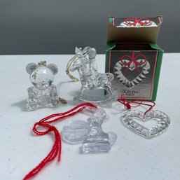 Assorted Vintage Clear Ornaments Including Gorham Crystal (TD LOC 16)