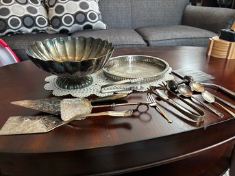 Lot Of Silver Plated Serving Ware And More (DR)