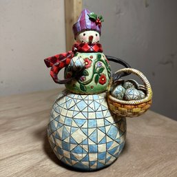 Heartwood Creek By Jim Shore 'Ready To Roll' Snowman Figurine With Snowballs (Bsmt 2)