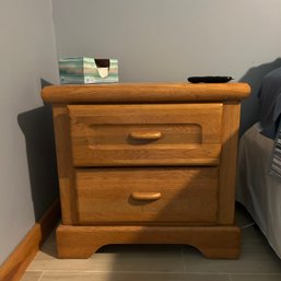 Pair Of Wooden Nightstands, Surface Wear (MB)