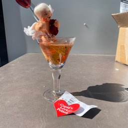 Cute! Annalee Cupid's Love Potion With Doll In Martini Glass (MB) MB2