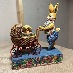 Heartwood Creek By Jim Shore 'You're A Good Egg' Bunny Push Stroller Figurine (Bsmt 2)