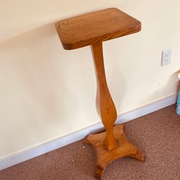 Vintage Solid Wood Pedestal Plant Stand (porch)