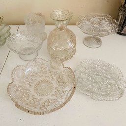 Crystal Ware (trays, Bowls, Vase)