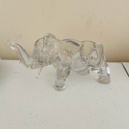 Glass Elephant Figurine Bowl