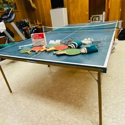 Classic Fun! Ping Pong Table On Wheels With Extra Nets, Paddless & More (57196 BSMT)