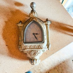 Vintage Lux Clock Mfg. Co. Waterbury, Conn., Cast Iron Clock Part (Barn)