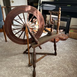 Vintage Wooden Spinning Wheel (Mud Room)