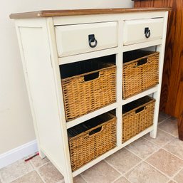 6 Drawer Wood & Wicket Basket Cabinet 34'x15'x30'  (Kitchen)