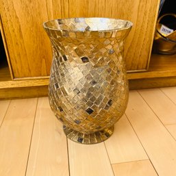 Gold Mosaic Candle Holder (Dining Room)