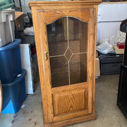 Tall Wooden Glass Door Cabinet With 2 Shelves 16' X 22' X 4' (MB) MB2