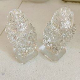 Pair Of Small Crystal Salt And Pepper Shakers